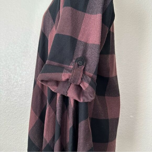 Knox Rose Buffalo Plaid Open Front Kimono - Picture 11 of 13